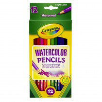BIN4302 - Watercolor Pencils 12Ct Full Length in Colored Pencils