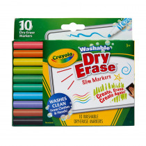 Washable Slim Dry Erase Markers, 10 Count - BIN587734 | Crayola Llc | Markers