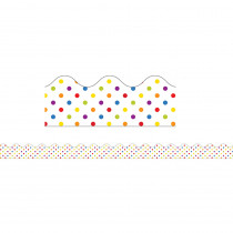 CD-108237 - Super Power Rainbow Dots Scalloped Borders in Border/trimmer