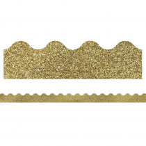 CD-108319 - Gold Glitter Scalloped Borders Sparkle And Shine in Border/trimmer