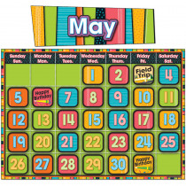 CD-110195 - Stylin Stripes Calendar Bulletin Board Set in Calendars