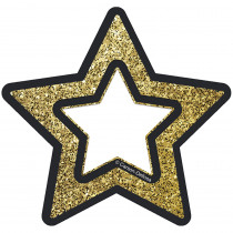 CD-120245 - Gold Glitter Stars Cut Outs Sparkle And Shine in Accents