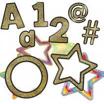 CD-145103 - Gold Ez Letters & Cutouts St Sparkle And Shine in Letters