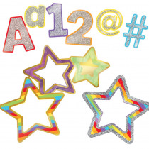 CD-145104 - Rainbow Ez Letters And Cut-Outs St Sparkle And Shine in Letters