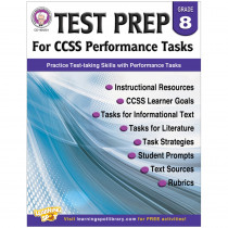 CD-404231 - Gr 8 Test Prep For Ccss Performance Tasks in Language Arts