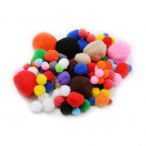 CHL69310 - Pom Poms Asst Sizes & Colors 100Ct in Craft Puffs