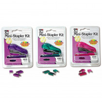 Stapler - Mini w/1000 Color Staples - Assorted Colors - Blister Carded - CHL82000 | Charles Leonard | Staplers & Accessories