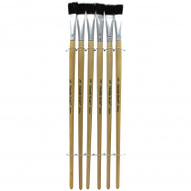 CK-5936 - Black Bristle Easel Brush 6-Set 1/2 W X 1 L in Paint Brushes