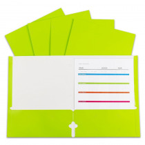 2-Pocket Laminated Paper Portfolios with 3-Hole Punch, Green, Box of 25 - CLI06313 | C-Line Products Inc | Folders