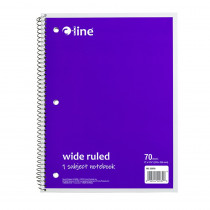 1-Subject Notebook, 70 Page, Wide Ruled, Purple - CLI22039 | C-Line Products Inc | Note Books & Pads