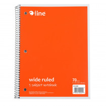1-Subject Notebook, 70 Page, Wide Ruled, Orange - CLI22042 | C-Line Products Inc | Note Books & Pads