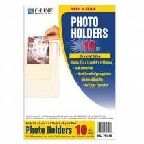 Peel & Stick Photo Holders, Clear, 4" x 6", Pack of 10 - CLI70346 | C-Line Products Inc | Sheet Protectors