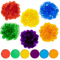 Transparent Counters - Set of 500 - Counters for Kids Math - Assorted Colors - 3/4 in - Counting, Sorting, Light Panels, Bingo and More - CTU134316 | Learning Advantage | Sorting