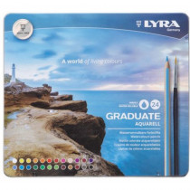Graduate Aquarell Colored Pencils, Metal Box of 24 - DIX2881240 | Dixon Ticonderoga Company | Colored Pencils