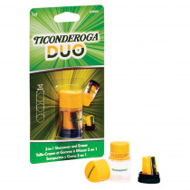 DUO Sharpener/Eraser, Green and Yellow, 1 Count - DIX39001 | Dixon Ticonderoga Company | Pencils & Accessories