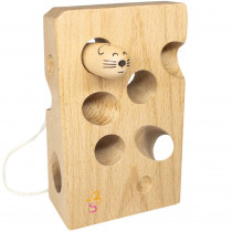 Cheesalino Wooden Lacing Toy (Cheese And Mouse) - EXAE3305 | Extasticks Llc | Lacing