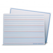 Dry Erase Learning Mat, Two-Sided Red & Blue Ruled/Plain, 9" x 12", Pack of 12 - FLP20034 | Flipside | Dry Erase Sheets