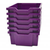 Deep F2 Tray, Plum Purple, 12.3" x 16.8" x 5.9", Heavy Duty School, Industrial & Utility Bins, Pack of 6 - GTSF0205P6 | Gratnells Llc | Storage Containers