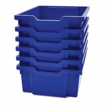 Deep F2 Tray, Royal Blue, 12.3" x 16.8" x 5.9", Heavy Duty School, Industrial & Utility Bins, Pack of 6 - GTSF0206P6 | Gratnells Llc | Storage Containers