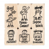 Big 'n' Little Hero Kids For Teachers Stamps, Set of 6 - HOALL504 | Hero Arts | Stamps & Stamp Pads