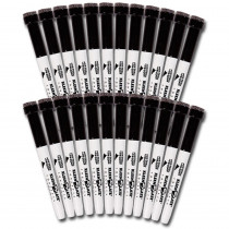 KLS43324 - Kleenslate Replacement Markers 24Pk Black W/ Erasers in Markers