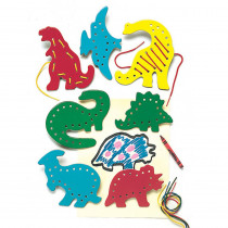 LR-2571 - Lacing & Tracing Dinosaurs 7/Pk Ages 3-7 in Lacing