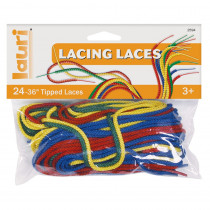LR-2594 - Laces For Lacing 24-Pk 36 Long 1 Tips Assorted Colors in Lacing