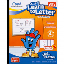 MEA48112 - Mead See And Feel Learn To Letter W/ Guidelines 40Ct Gr Pk-1 in Handwriting Skills