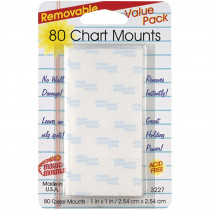 MIL3227 - Wall Mounting Tabs 80 Chart Tabs 1 X 1 in Adhesives