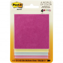 MMM5401 - Post-It Notes Pastel 4 Pads 50 Sheets Each in Post It & Self-stick Notes