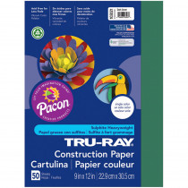 PAC103021 - Tru Ray 9 X 12 Dark Green 50 Sht Construction Paper in Construction Paper
