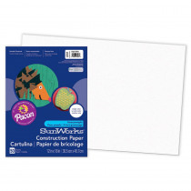 PAC8707 - Sunworks 12X18 Bright White 50Ct Construction Paper in Construction Paper