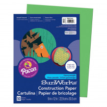 PAC9603 - Sunworks 9X12 Bright Green 50Shts Construction Paper in Construction Paper