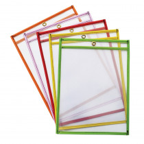 Dry Erase Pockets, 5 Assorted Bright Colors, 9" x 12", 25 Pockets - PACAC9892 | Dixon Ticonderoga Co - Pacon | Dry Erase Sheets