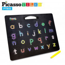 Double-Sided Magnetic Drawing Board, 12" x 10", Upper & Lower Case Letters - PCTPTB03BLK | Latitude-Picasso Tiles | Tracing