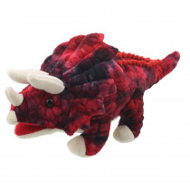 Baby Dino's Puppet, Triceratops-Red - PUC002907 | The Puppet Company | Puppets & Puppet Theaters