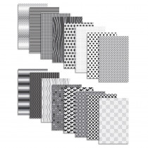 Black & White Paper, 5-1/2" x 8-1/2", 16 Designs, 208 Sheets - R-15420 | Roylco Inc. | Craft Paper