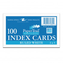 Index Cards, 3" x 5", Ruled, Pack of 100 - ROA74804 | Roaring Spring Paper Products | Index Cards