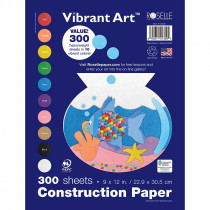 ROS01300 - Roselle Super Value 300Pk Vibrant Art Construction Paper Pack in Construction Paper