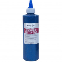 Washable Glitter Glue, 8 oz., Blue - RPC146030 | Rock Paint / Handy Art | Glitter