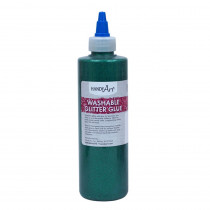 Washable Glitter Glue, 8 oz., Green - RPC146045 | Rock Paint / Handy Art | Glitter