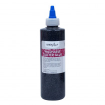Washable Glitter Glue, 8 oz., Black - RPC146055 | Rock Paint / Handy Art | Glitter