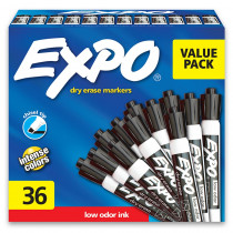 Low Odor Dry Erase Markers, Chisel Tip, Black, 36 Count - SAN1920940 | Sanford L.P. | Markers