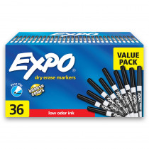 Low Odor Dry Erase Markers, Fine Tip, Black, 36 Count - SAN1921062 | Sanford L.P. | Markers