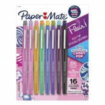 Flair Felt Tip Pens, Medium Point, Candy Pop Pack, 0.7mm, 16 Count - SAN2027189 | Sanford L.P. | Pens