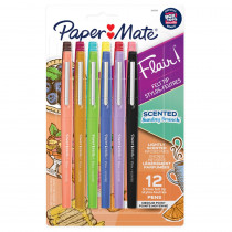 Flair, Scented Felt Tip Pens, Assorted Sunday Brunch Scents & Colors, 0.7mm, 12 Count - SAN2125359 | Sanford L.P. | Pens