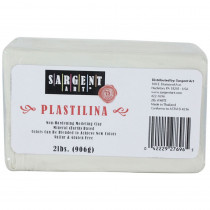 Plastilina Non-Hardening Modeling Clay, 2 lbs., White - SAR227696 | Sargent Art  Inc. | Clay & Clay Tools