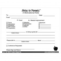 SE-1021 - Notes To Parents Motivational in Progress Notices
