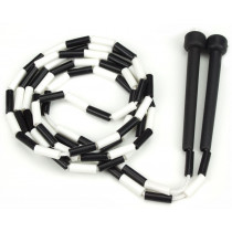 Black and White 7-foot jump rope with plastic segmentation