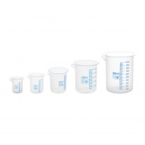 Beakers, Polypropylene, 50, 100, 250, 500, 1000ml, Set of 5 - SKFCH10160 | Supertek Scientific | Lab Equipment